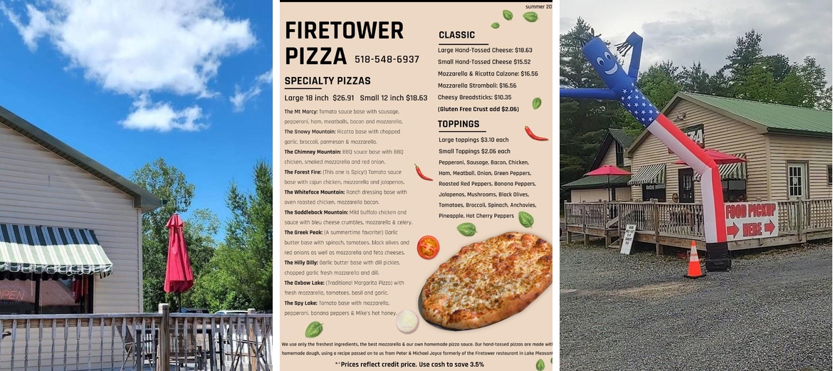 Firetower Pizza Menu