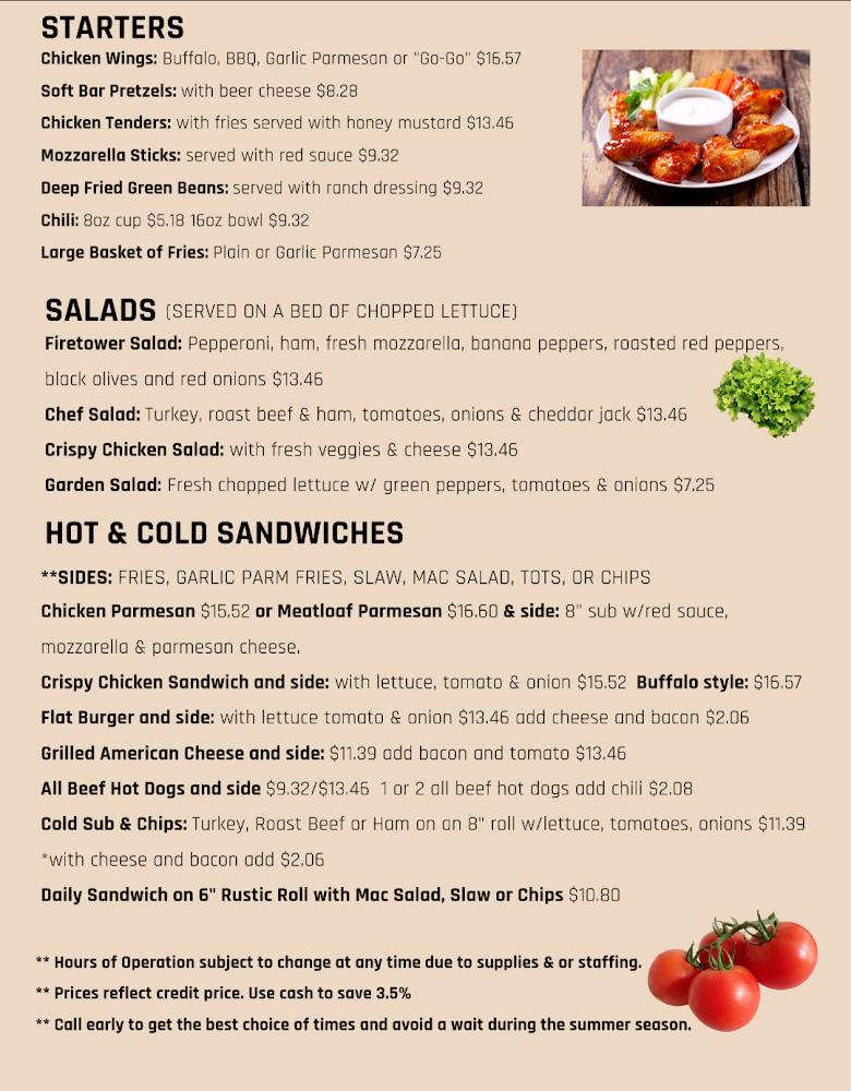 Firetower Pizza Menu image 2